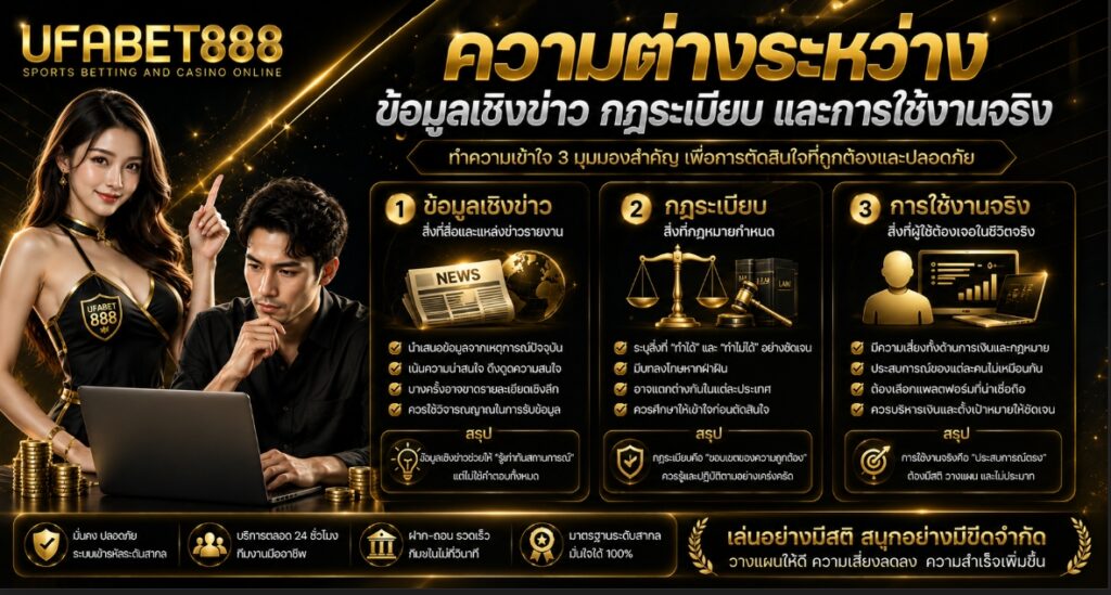 ความต่างระหว่างข้อมูลเชิงข่าว กฎระเบียบ และการใช้งานจริง